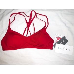 NEW ATHLETA South Swell Red Bikini Top!